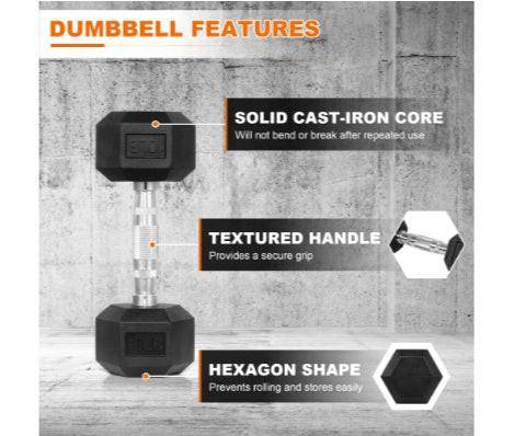  - Only Supports Self Pickup - A Set Of Hexagonal Rubber - coated Dumbbells - Non - slip Grips That Are Durable And Space - saving For Home Gym Strength Training - NashPull