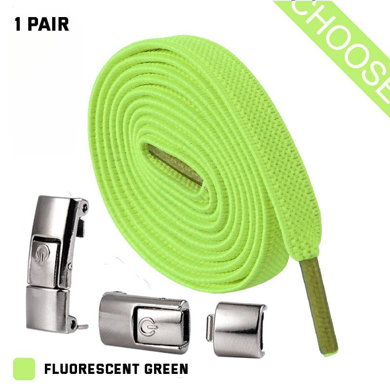 Press Lock Shoelaces Without Ties Elastic Laces Sneaker 8MM Widened Flat No Tie Shoe Laces Kids Shoelace For Shoes - NashPull
