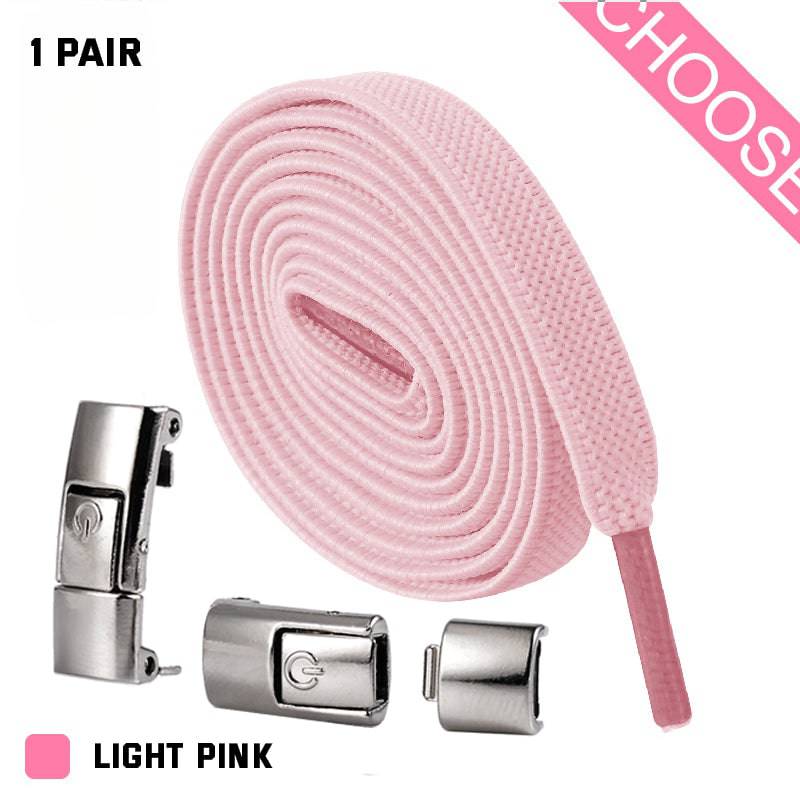 Press Lock Shoelaces Without Ties Elastic Laces Sneaker 8MM Widened Flat No Tie Shoe Laces Kids Shoelace For Shoes - NashPull