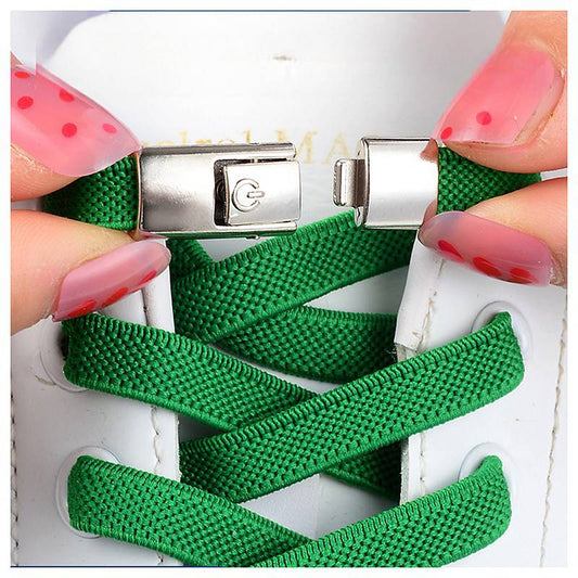 Press Lock Shoelaces Without Ties Elastic Laces Sneaker 8MM Widened Flat No Tie Shoe Laces Kids Shoelace For Shoes - NashPull