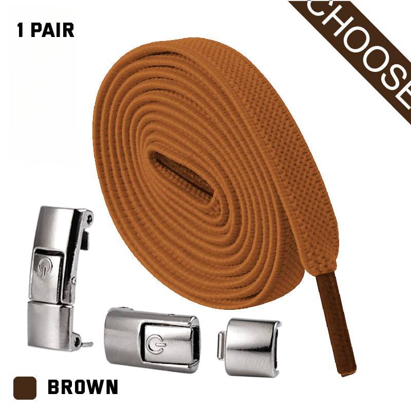 Press Lock Shoelaces Without Ties Elastic Laces Sneaker 8MM Widened Flat No Tie Shoe Laces Kids Shoelace For Shoes - NashPull