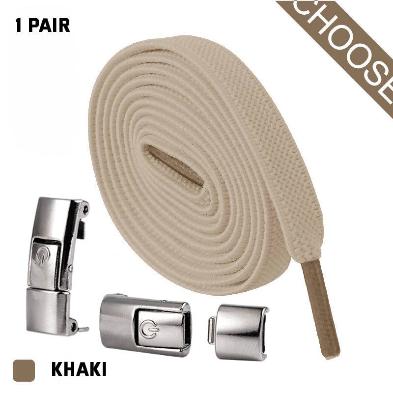 Press Lock Shoelaces Without Ties Elastic Laces Sneaker 8MM Widened Flat No Tie Shoe Laces Kids Shoelace For Shoes - NashPull