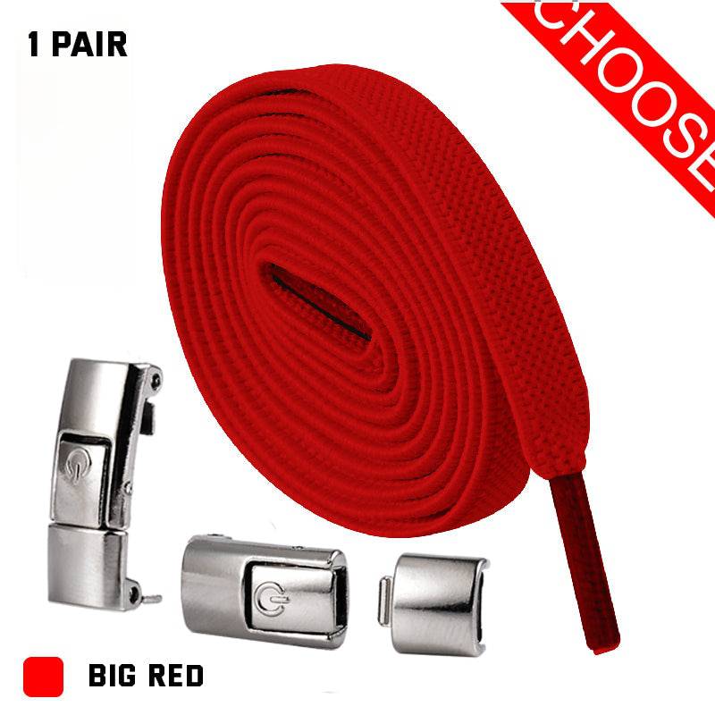 Press Lock Shoelaces Without Ties Elastic Laces Sneaker 8MM Widened Flat No Tie Shoe Laces Kids Shoelace For Shoes - NashPull