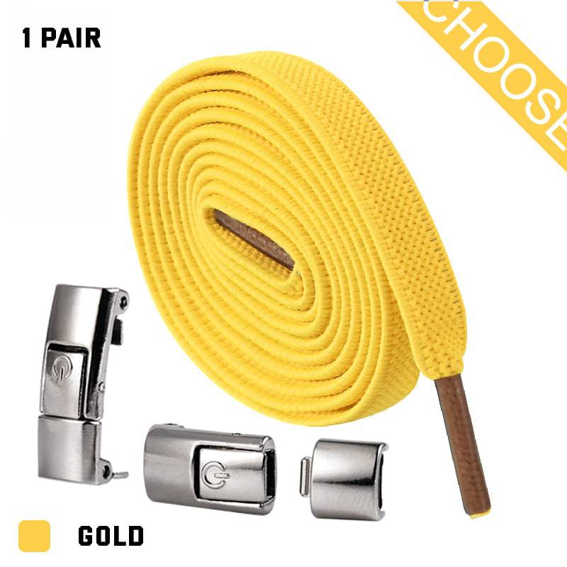 Press Lock Shoelaces Without Ties Elastic Laces Sneaker 8MM Widened Flat No Tie Shoe Laces Kids Shoelace For Shoes - NashPull