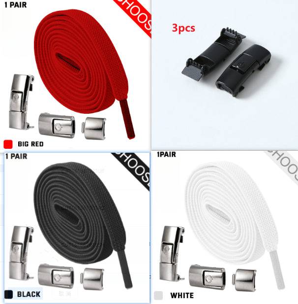 Press Lock Shoelaces Without Ties Elastic Laces Sneaker 8MM Widened Flat No Tie Shoe Laces Kids Shoelace For Shoes - NashPull