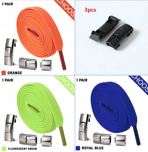 Press Lock Shoelaces Without Ties Elastic Laces Sneaker 8MM Widened Flat No Tie Shoe Laces Kids Shoelace For Shoes - NashPull