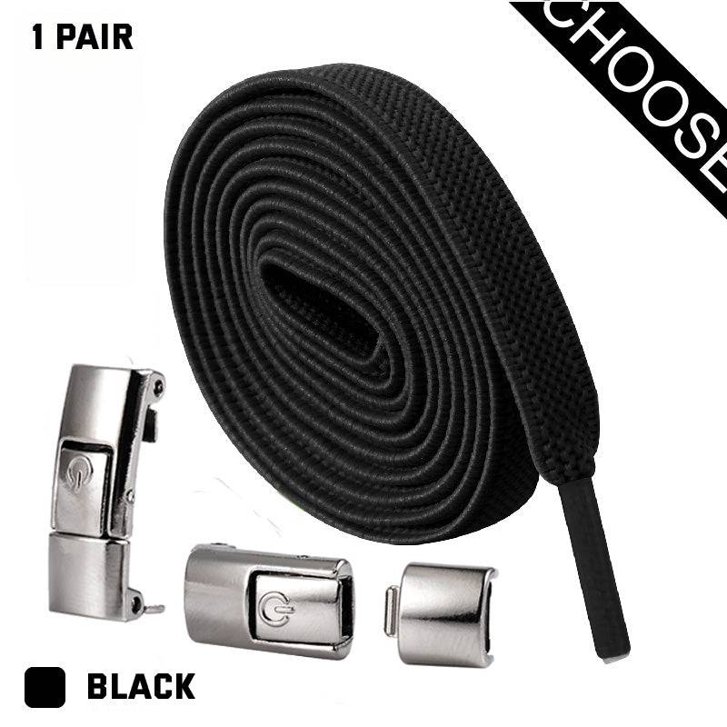 Press Lock Shoelaces Without Ties Elastic Laces Sneaker 8MM Widened Flat No Tie Shoe Laces Kids Shoelace For Shoes - NashPull