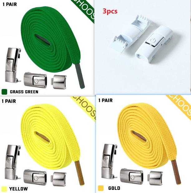 Press Lock Shoelaces Without Ties Elastic Laces Sneaker 8MM Widened Flat No Tie Shoe Laces Kids Shoelace For Shoes - NashPull