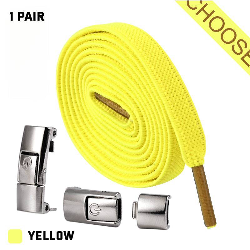 Press Lock Shoelaces Without Ties Elastic Laces Sneaker 8MM Widened Flat No Tie Shoe Laces Kids Shoelace For Shoes - NashPull