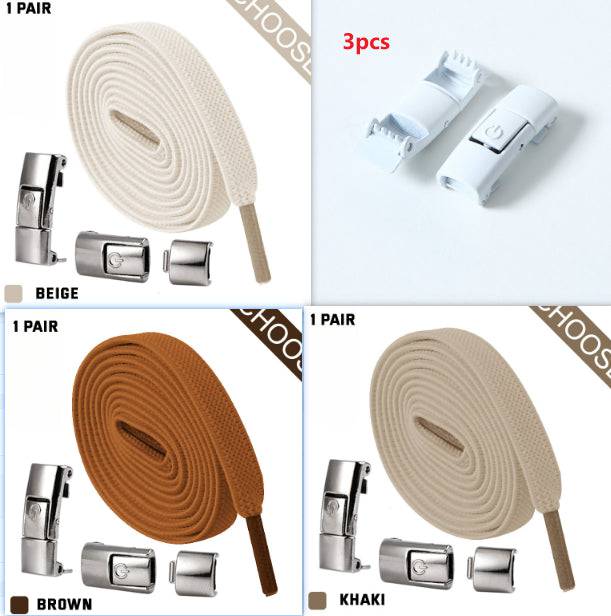 Press Lock Shoelaces Without Ties Elastic Laces Sneaker 8MM Widened Flat No Tie Shoe Laces Kids Shoelace For Shoes - NashPull