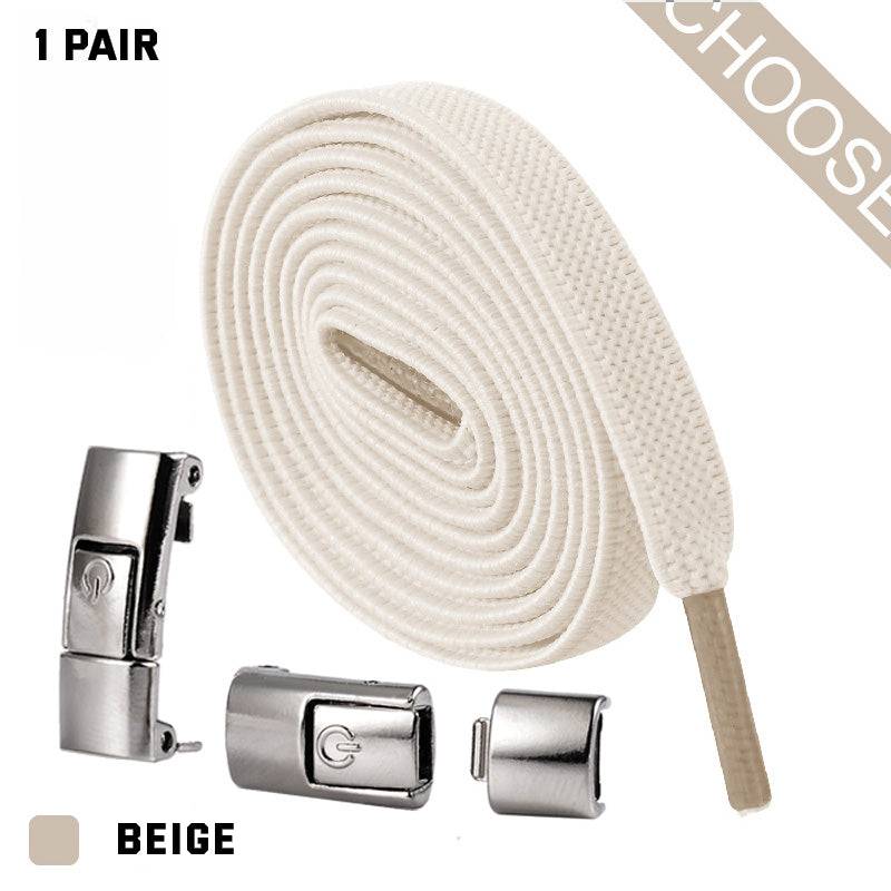 Press Lock Shoelaces Without Ties Elastic Laces Sneaker 8MM Widened Flat No Tie Shoe Laces Kids Shoelace For Shoes - NashPull
