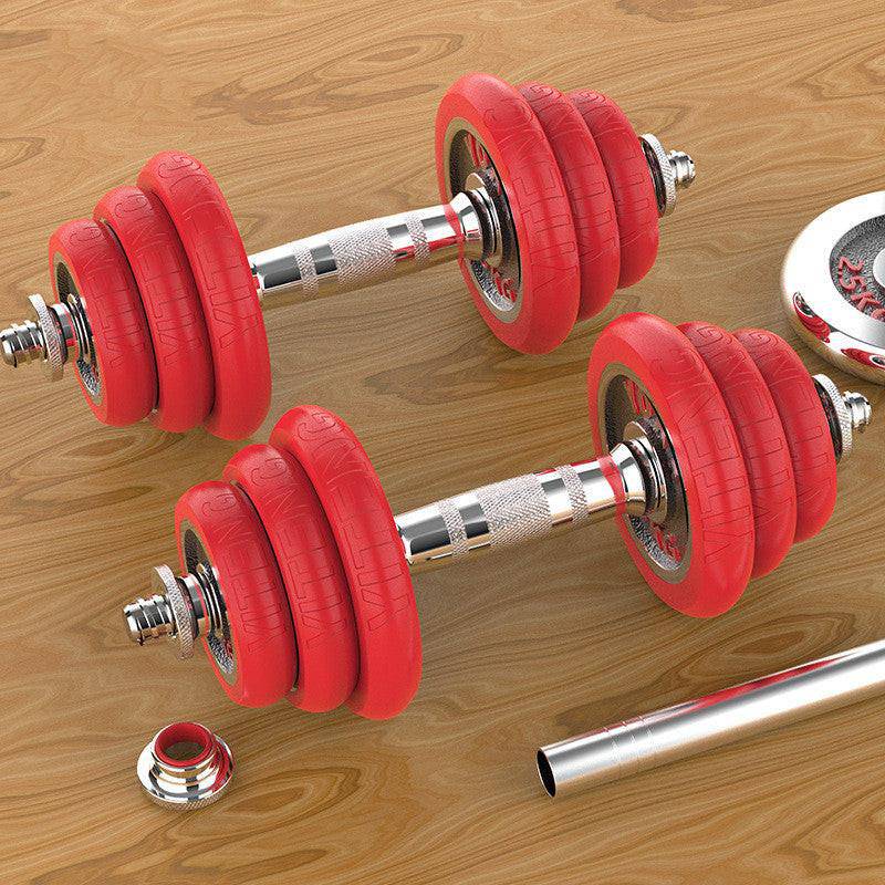 Pure Iron Solid Electroplating Dumbbells Black Lacquered Red Dumbbells - NashPull