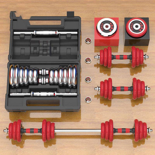 Pure Iron Solid Electroplating Dumbbells Black Lacquered Red Dumbbells - NashPull