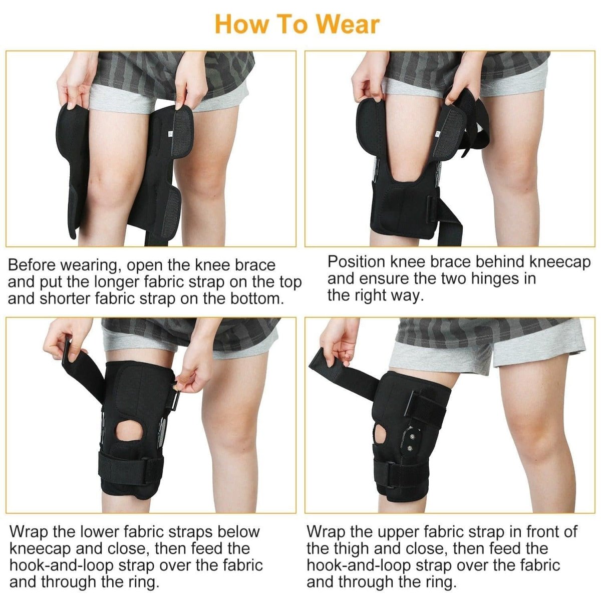 Sport Knee Brace Adjustable Open Patella Knee Support Compression Knee Wrap For Running Climbing Pain Relief Recovery Of Injured Knee - NashPull