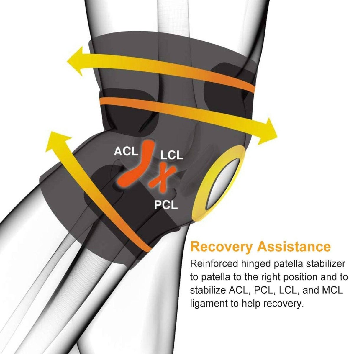 Sport Knee Brace Adjustable Open Patella Knee Support Compression Knee Wrap For Running Climbing Pain Relief Recovery Of Injured Knee - NashPull