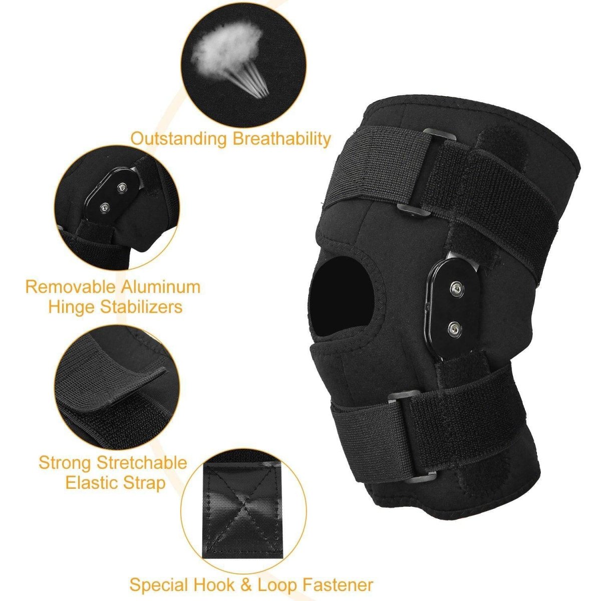 Sport Knee Brace Adjustable Open Patella Knee Support Compression Knee Wrap For Running Climbing Pain Relief Recovery Of Injured Knee - NashPull