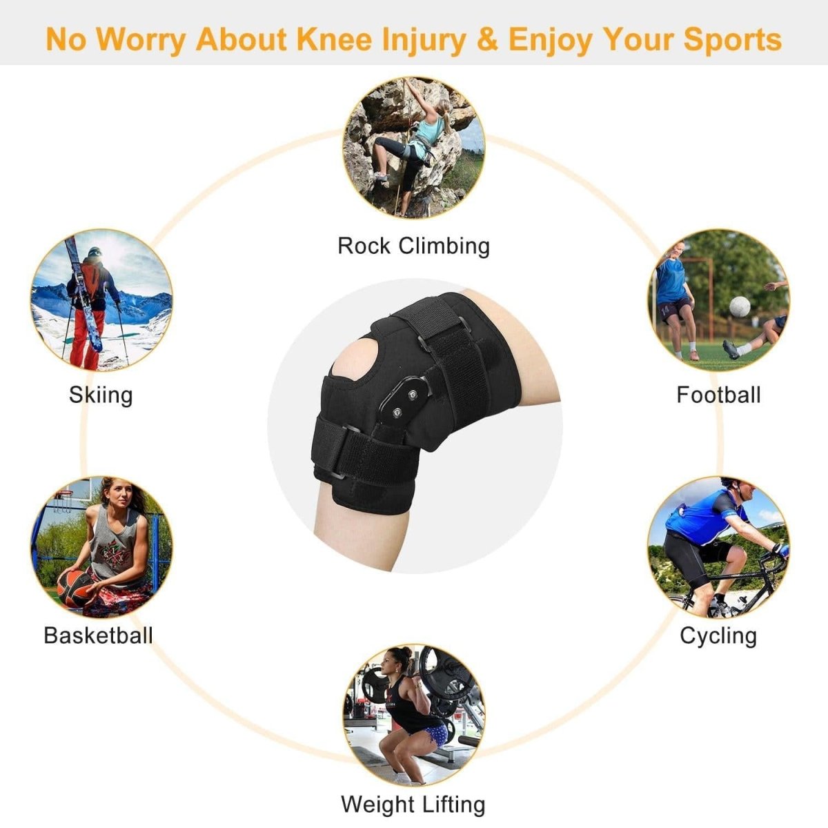 Sport Knee Brace Adjustable Open Patella Knee Support Compression Knee Wrap For Running Climbing Pain Relief Recovery Of Injured Knee - NashPull
