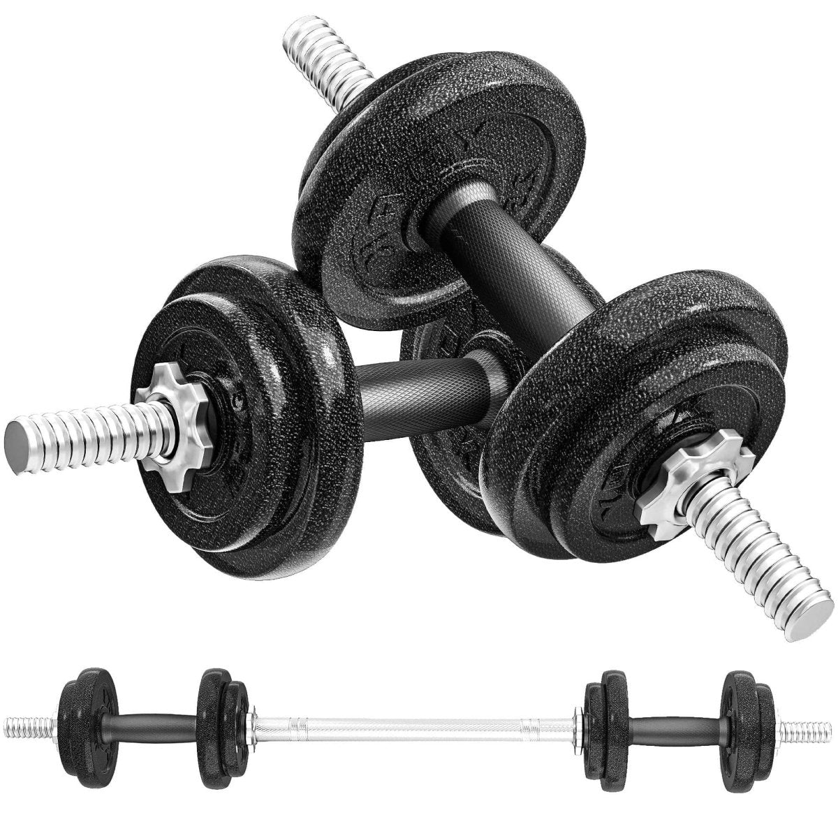 SPORTNOW 2 - in - 1 Adjustable Dumbbells Set, 20kg Weights Dumbbells Set With Non - Slip Grip For Strength Training, Weight Lifting, Bodybuilding, Home Gym Workout Equipment For Men & Women - NashPull