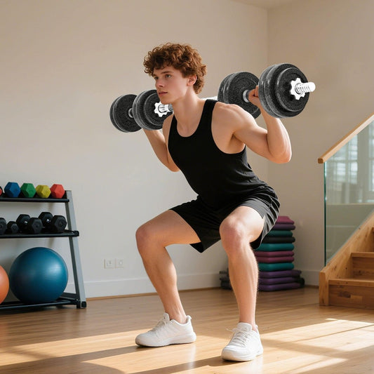 SPORTNOW 2 - in - 1 Adjustable Dumbbells Set, 30kg Weights Dumbbells Set With Non - Slip Grip For Strength Training, Weight Lifting, Bodybuilding, Home Gym Workout Equipment For Men & Women - NashPull
