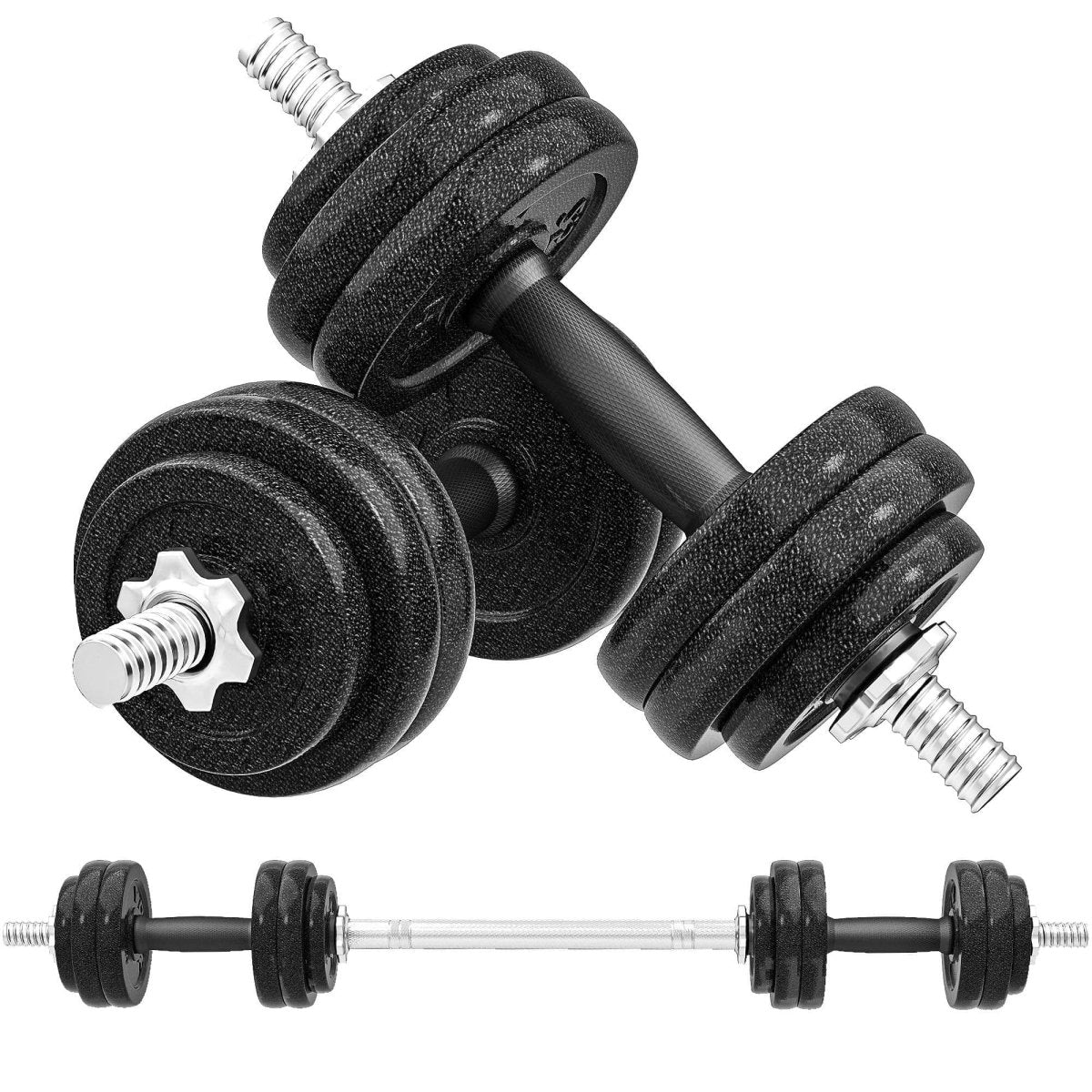 SPORTNOW 2 - in - 1 Adjustable Dumbbells Set, 30kg Weights Dumbbells Set With Non - Slip Grip For Strength Training, Weight Lifting, Bodybuilding, Home Gym Workout Equipment For Men & Women - NashPull