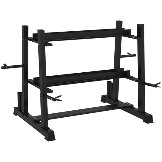 SPORTNOW 3 - Tier Dumbbell Rack, Versatile Weight Rack With 4 Weight Rods For Dumbbells, Kettlebells And Plates (Rack Only) - NashPull