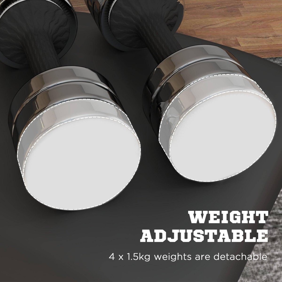 SPORTNOW Adjustable Dumbbells Weights Set With Storage Box, 10kg X 2 - NashPull