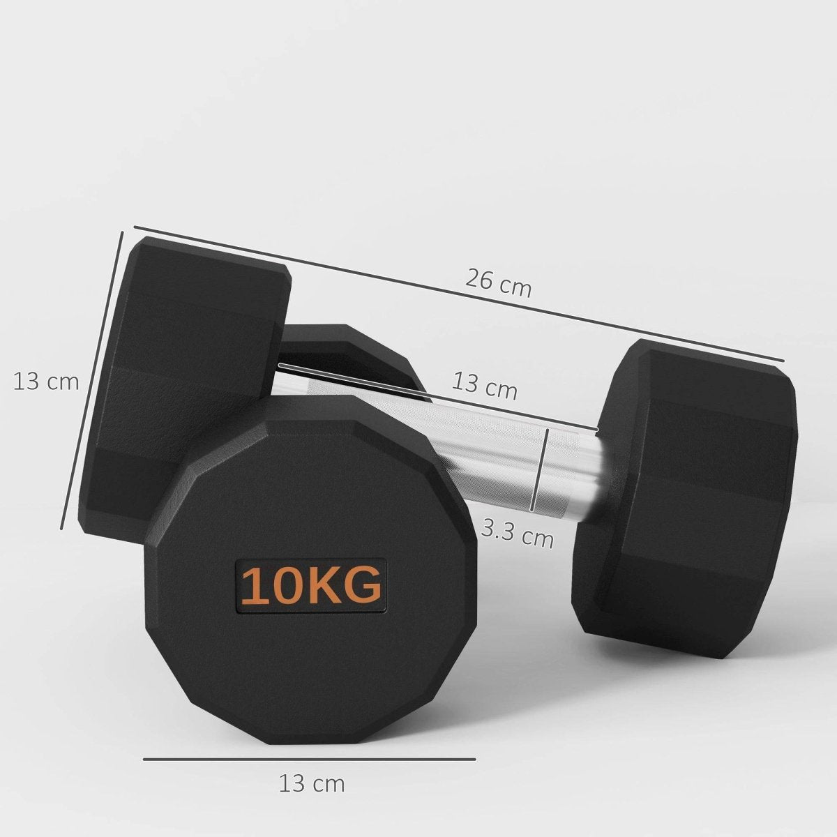 SPORTNOW Dumbbells Weights Set With 12 - Sided Shape And Non - Slip Grip For Men Women Home Gym Workout, 2 X 10kg - NashPull