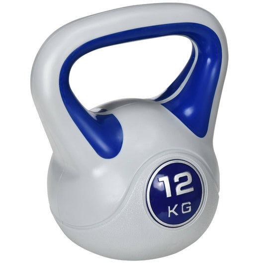 SPORTNOW Kettlebell, 12kg Kettle Bells With Handle For Home Gym Weight Lifting And Strength Training, Dark Blue And Grey - NashPull