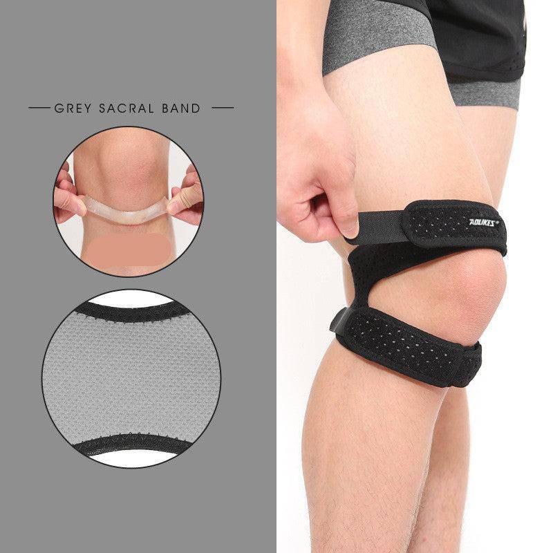 Sports Silicone Patella Belt Compression Protection Patella Running Mountaineering Breathable Basketball Knee Pads - NashPull