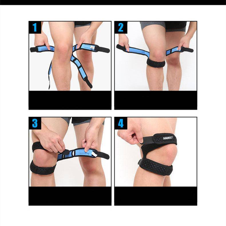 Sports Silicone Patella Belt Compression Protection Patella Running Mountaineering Breathable Basketball Knee Pads - NashPull