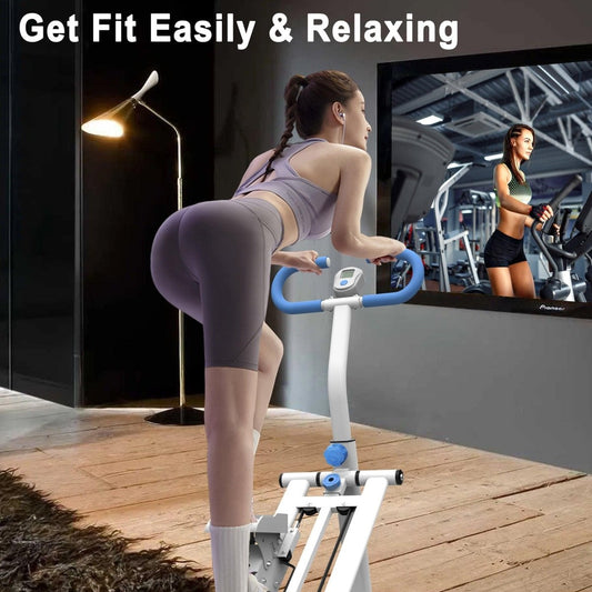 Stair Stepper With Resistance Home - Upgrade Vertical Climber Workout Machine For Full - Body Exercise Climber Fitness Equipment With Stable Frame Adjustable Handlebar - Blue - NashPull