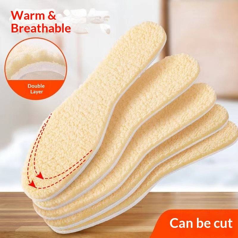 Winter Fleece - lined Extra - thick And Cuttable Wool Insoles - NashPull