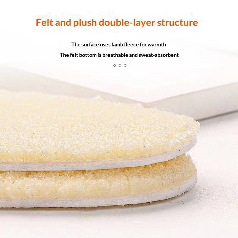 Winter Fleece - lined Extra - thick And Cuttable Wool Insoles - NashPull