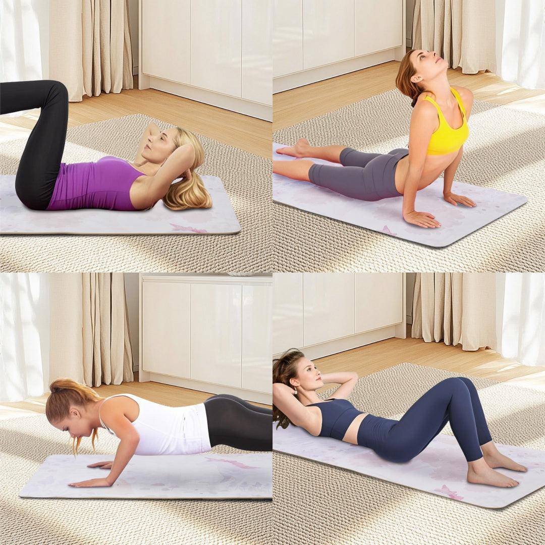 Yoga Mat, Exercise Yoga Mat Print With Non - Slip Design, Professional TPE Exericise Mat, 72 X 24 Multi - Purpose Workout Mat For Women, Pilates Fitness And Floor Exercises - NashPull