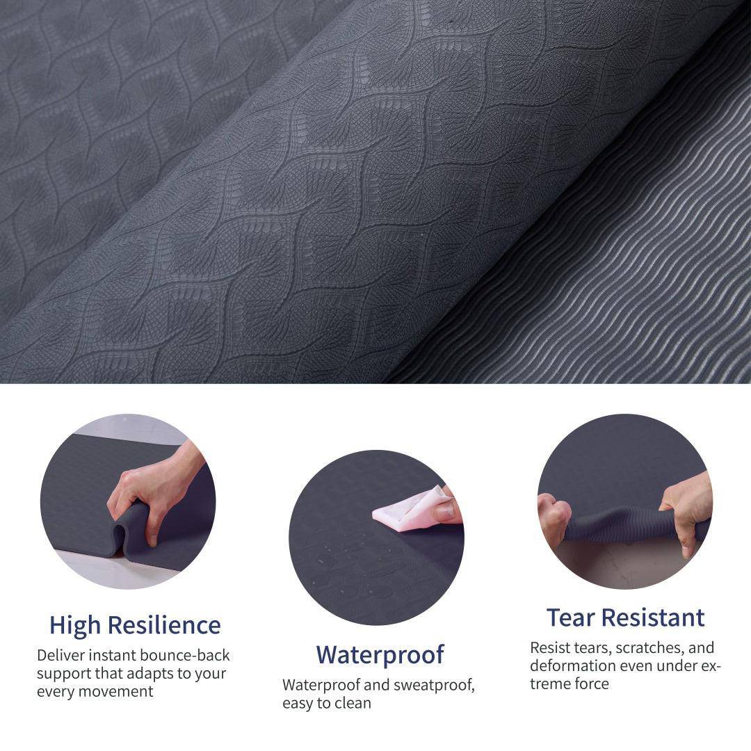 Yoga Mat, Exercise Yoga Mat With Non - Slip Design, Professional TPE Exericise Mat, 72 X 24 Multi - Purpose Workout Mat For Women, Pilates Fitness And Floor Exercises - NashPull
