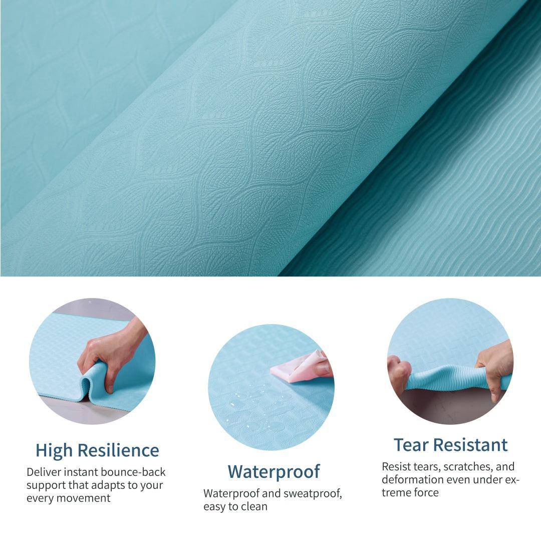 Yoga Mat, Exercise Yoga Mat With Non - Slip Design, Professional TPE Exericise Mat, 72 X 24 Multi - Purpose Workout Mat For Women, Pilates Fitness And Floor Exercises - NashPull