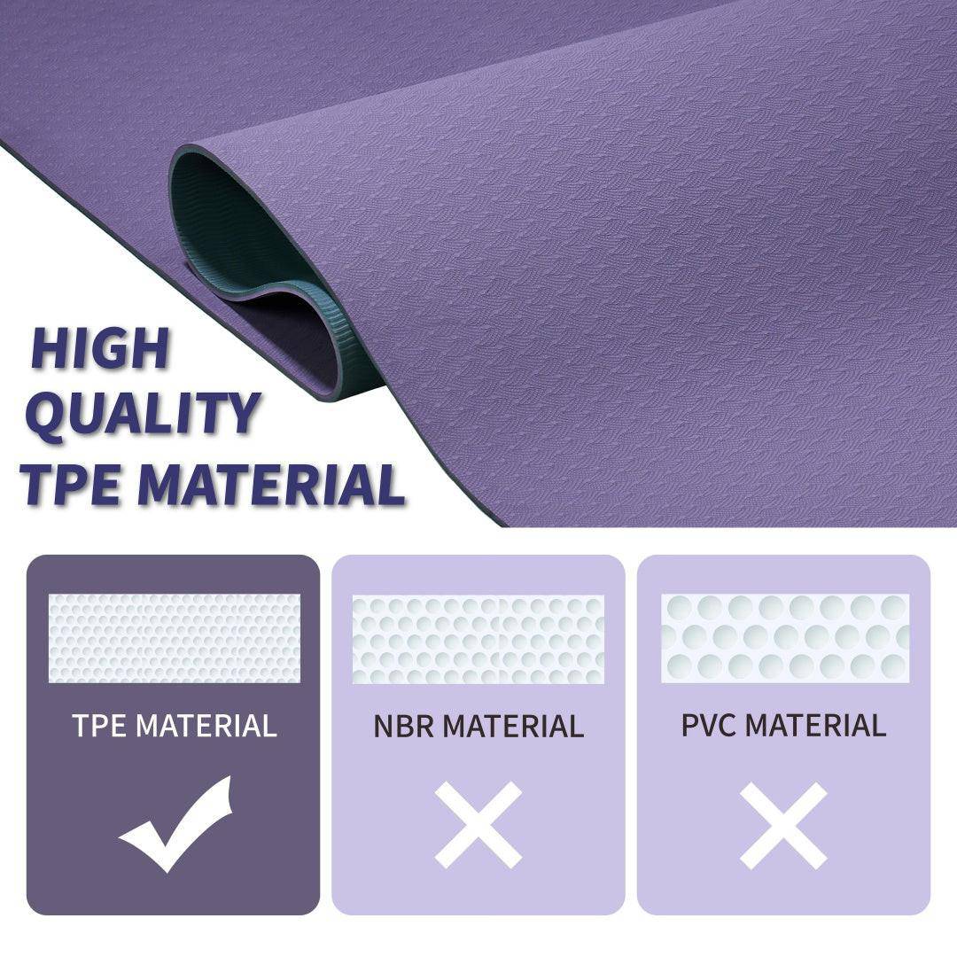 Yoga Mat, Exercise Yoga Mat With Non - Slip Design, Professional TPE Exericise Mat, 72 X 24 Multi - Purpose Workout Mat For Women, Pilates Fitness And Floor Exercises - NashPull