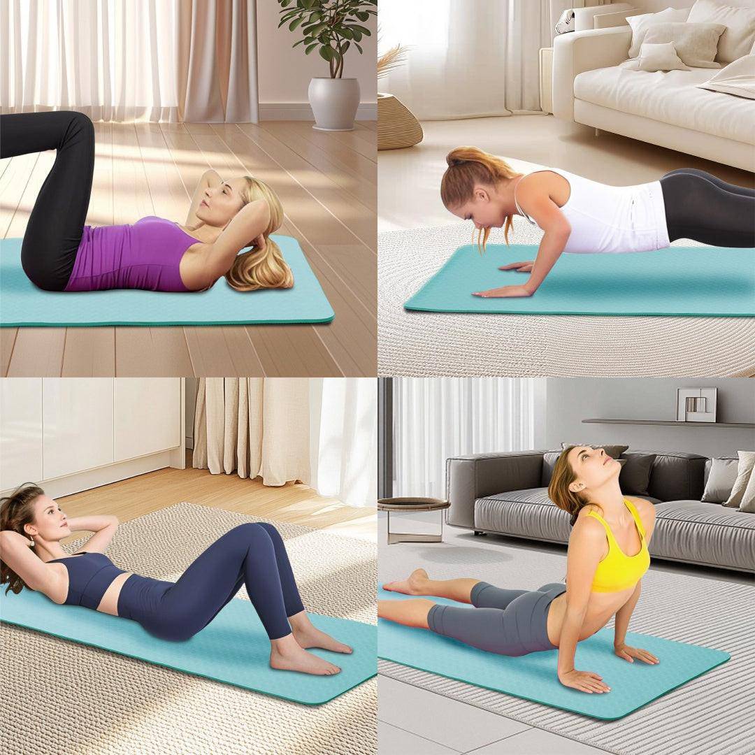 Yoga Mat, Exercise Yoga Mat With Non - Slip Design, Professional TPE Exericise Mat, 72 X 24 Multi - Purpose Workout Mat For Women, Pilates Fitness And Floor Exercises - NashPull
