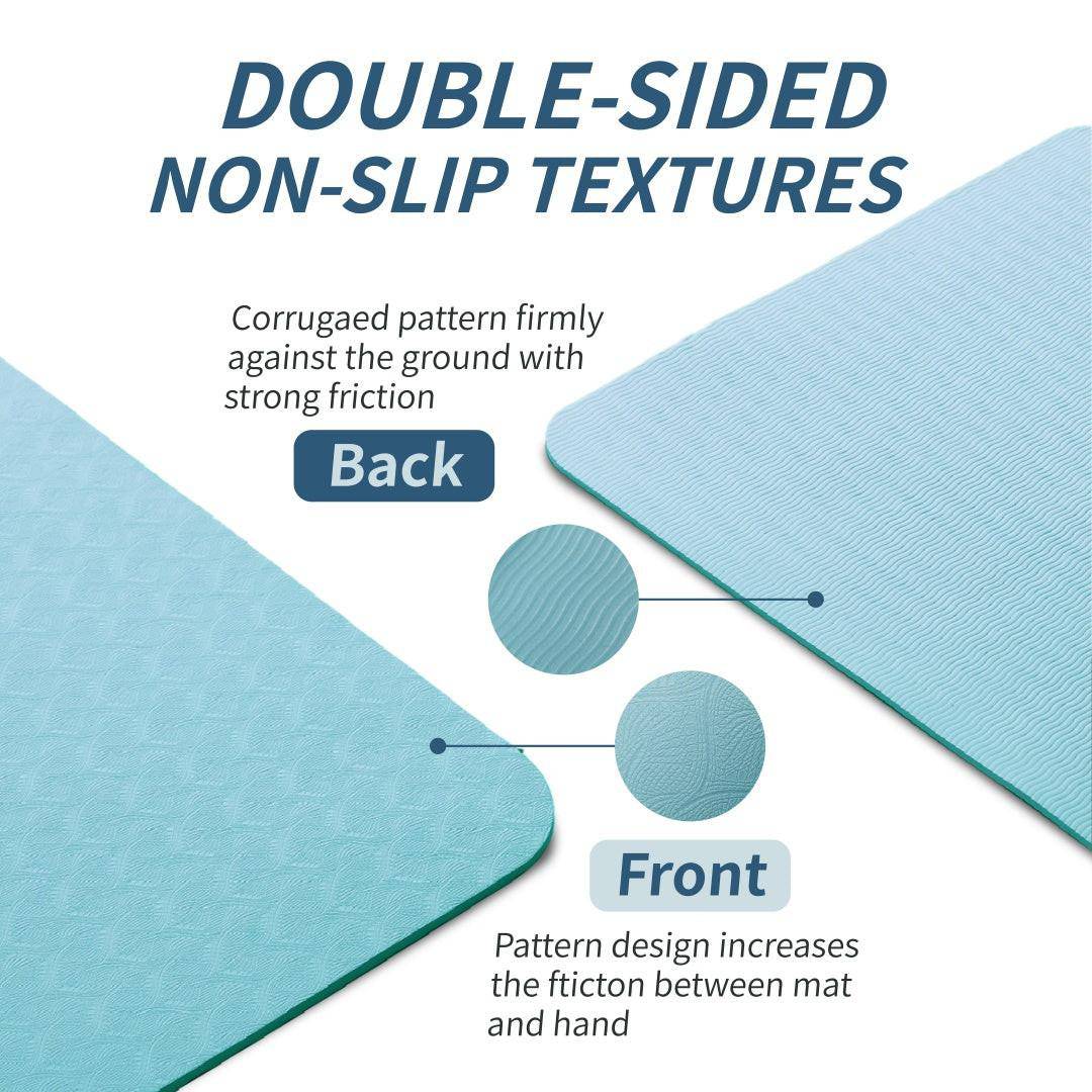 Yoga Mat, Exercise Yoga Mat With Non - Slip Design, Professional TPE Exericise Mat, 72 X 24 Multi - Purpose Workout Mat For Women, Pilates Fitness And Floor Exercises - NashPull