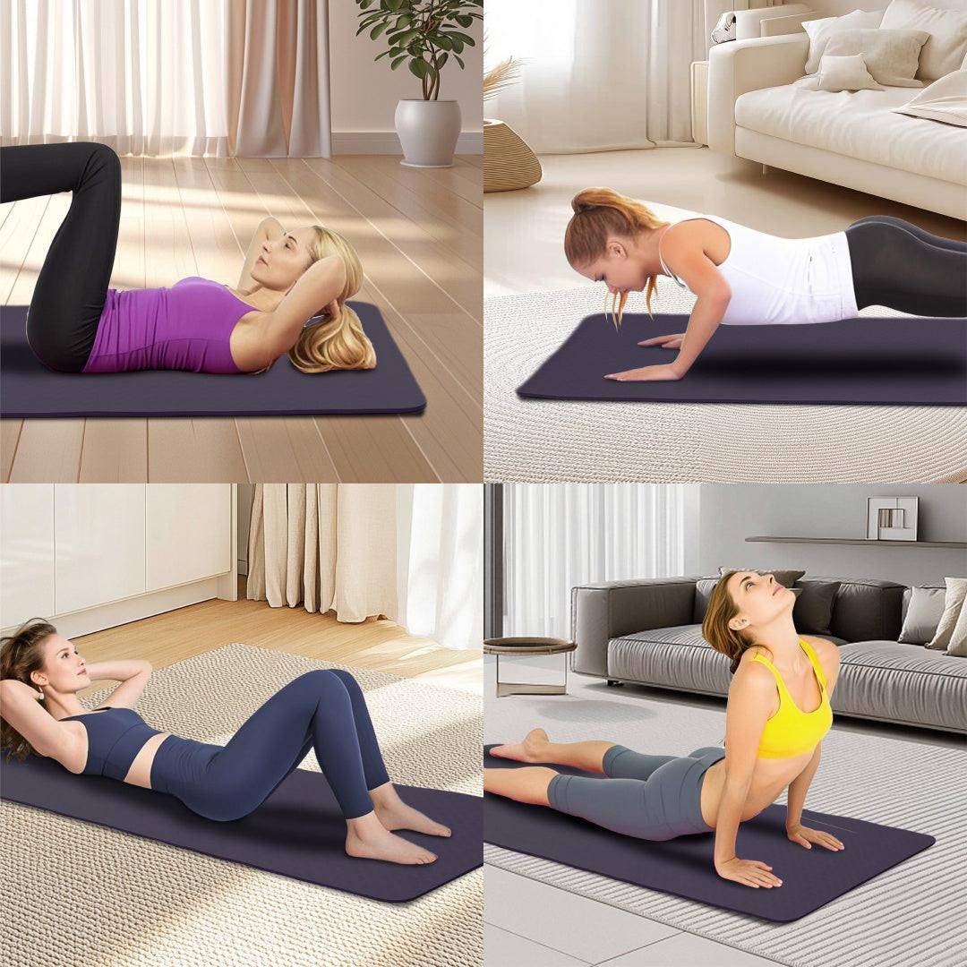 Yoga Mat, Exercise Yoga Mat With Non - Slip Design, Professional TPE Exericise Mat, 72 X 24 Multi - Purpose Workout Mat For Women, Pilates Fitness And Floor Exercises - NashPull