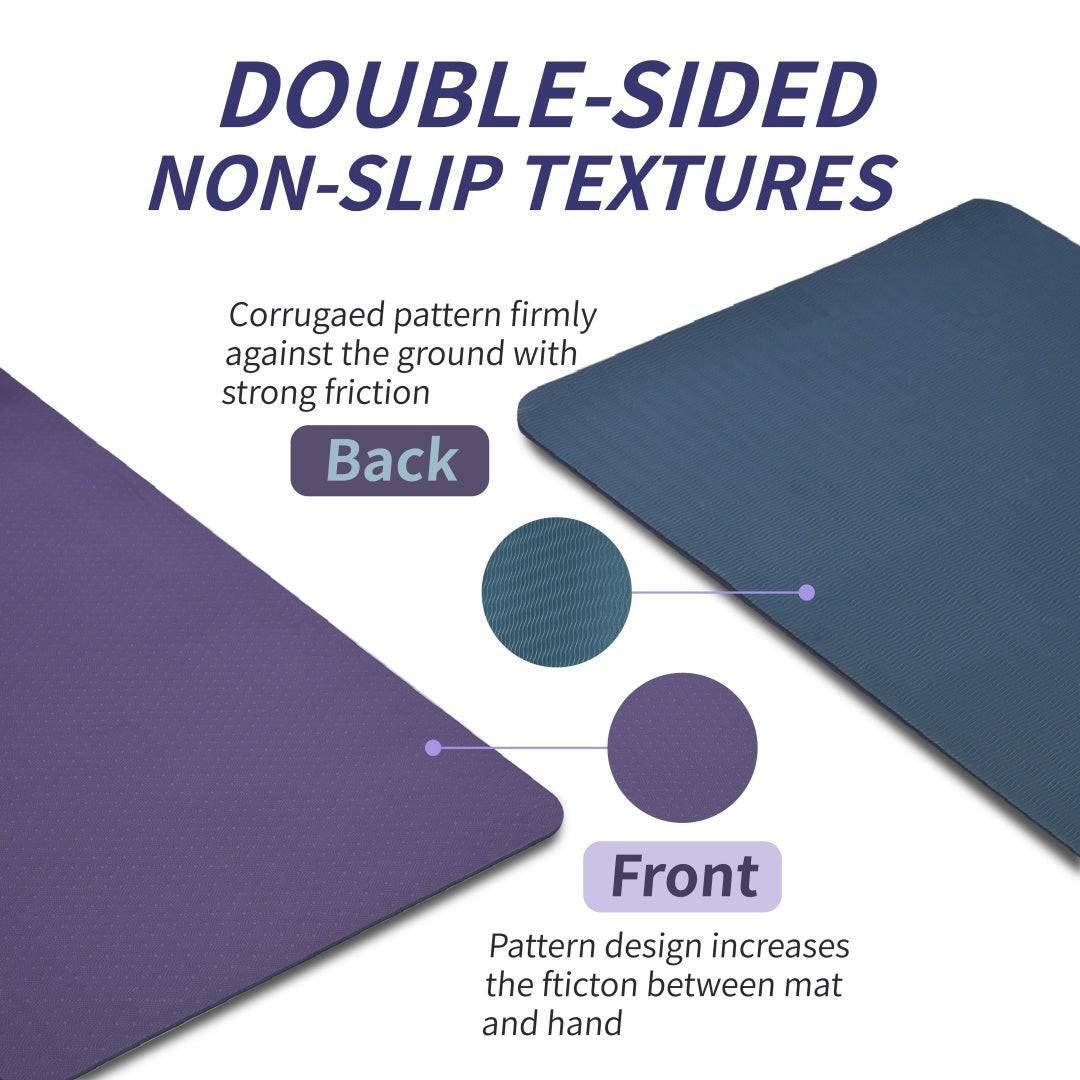 Yoga Mat, Exercise Yoga Mat With Non - Slip Design, Professional TPE Exericise Mat, 72 X 24 Multi - Purpose Workout Mat For Women, Pilates Fitness And Floor Exercises - NashPull