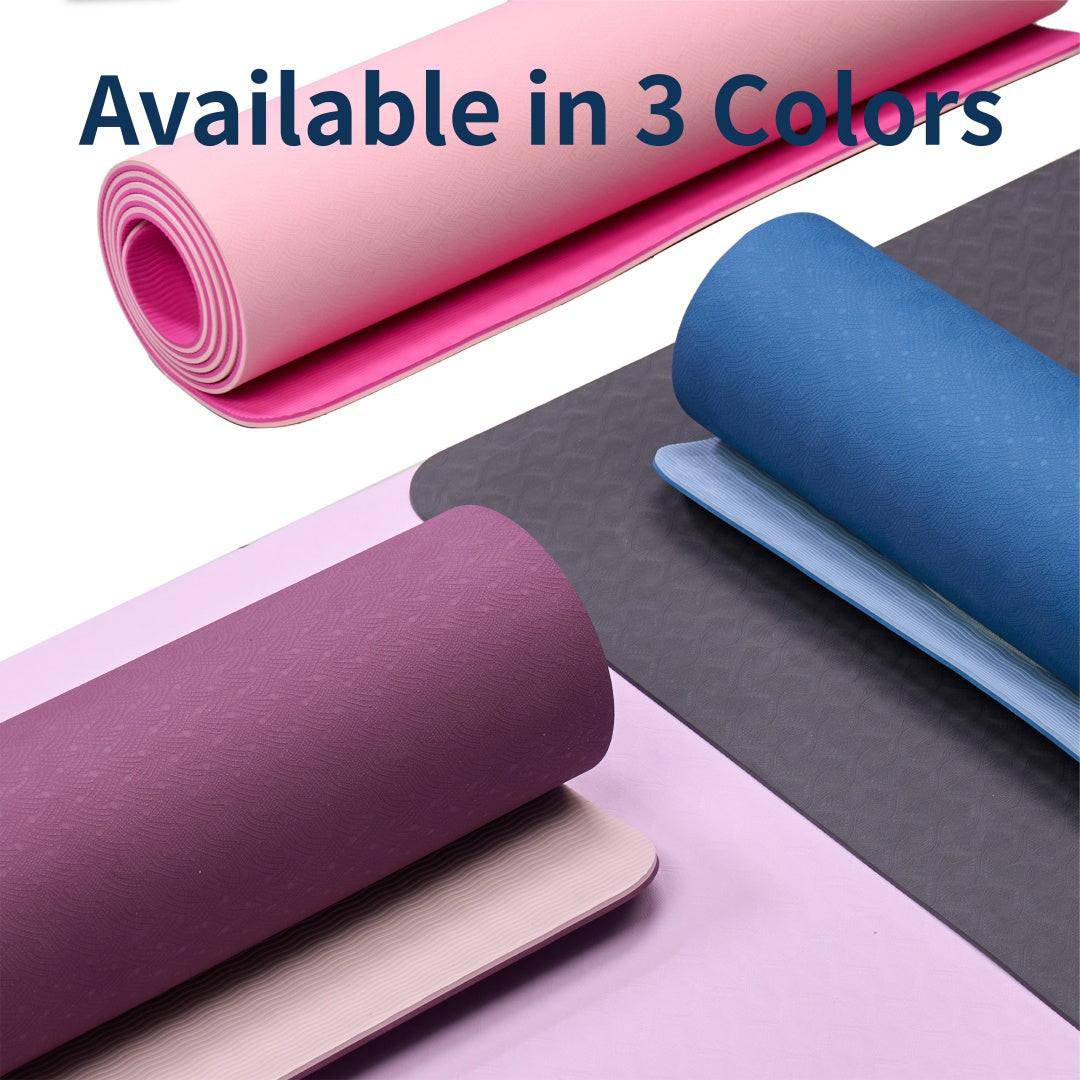 Yoga Mat, Exercise Yoga Mat With Non - Slip Design, Professional TPE Exericise Mat, 72X 24 Multi - Purpose Workout Mat For Women, Pilates Fitness And Floor Exercises - NashPull