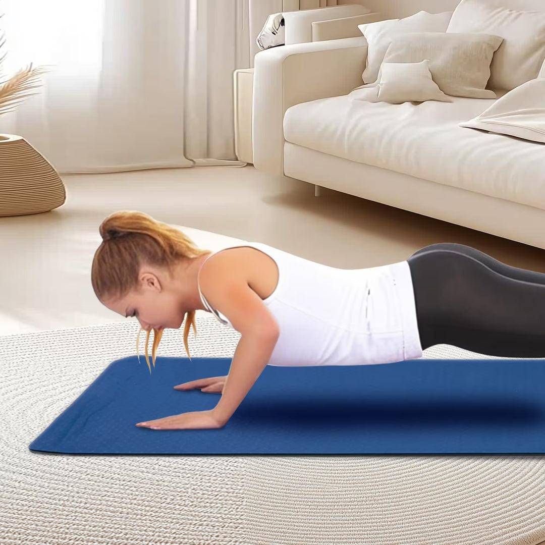 Yoga Mat, Exercise Yoga Mat With Non - Slip Design, Professional TPE Exericise Mat, 72X 24 Multi - Purpose Workout Mat For Women, Pilates Fitness And Floor Exercises - NashPull