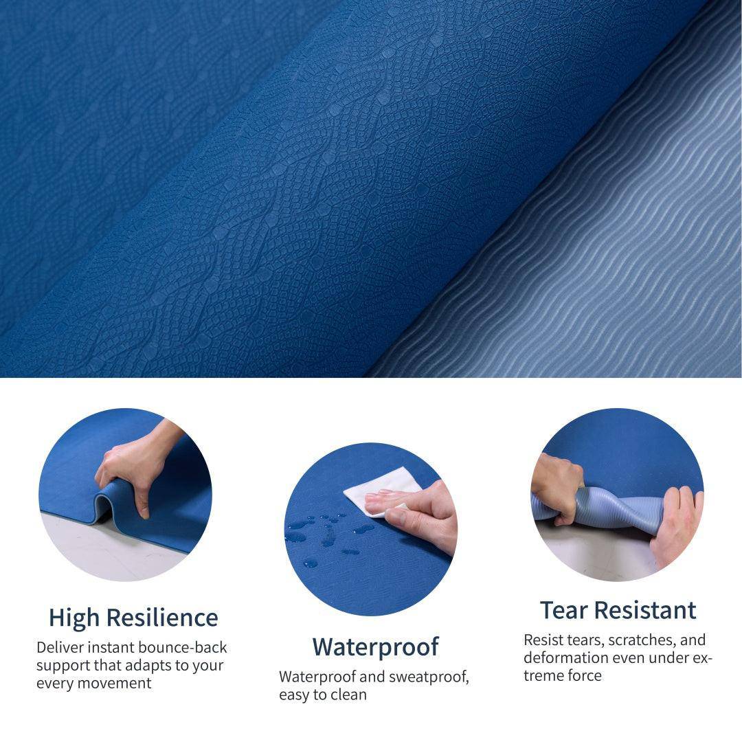 Yoga Mat, Exercise Yoga Mat With Non - Slip Design, Professional TPE Exericise Mat, 72X 24 Multi - Purpose Workout Mat For Women, Pilates Fitness And Floor Exercises - NashPull