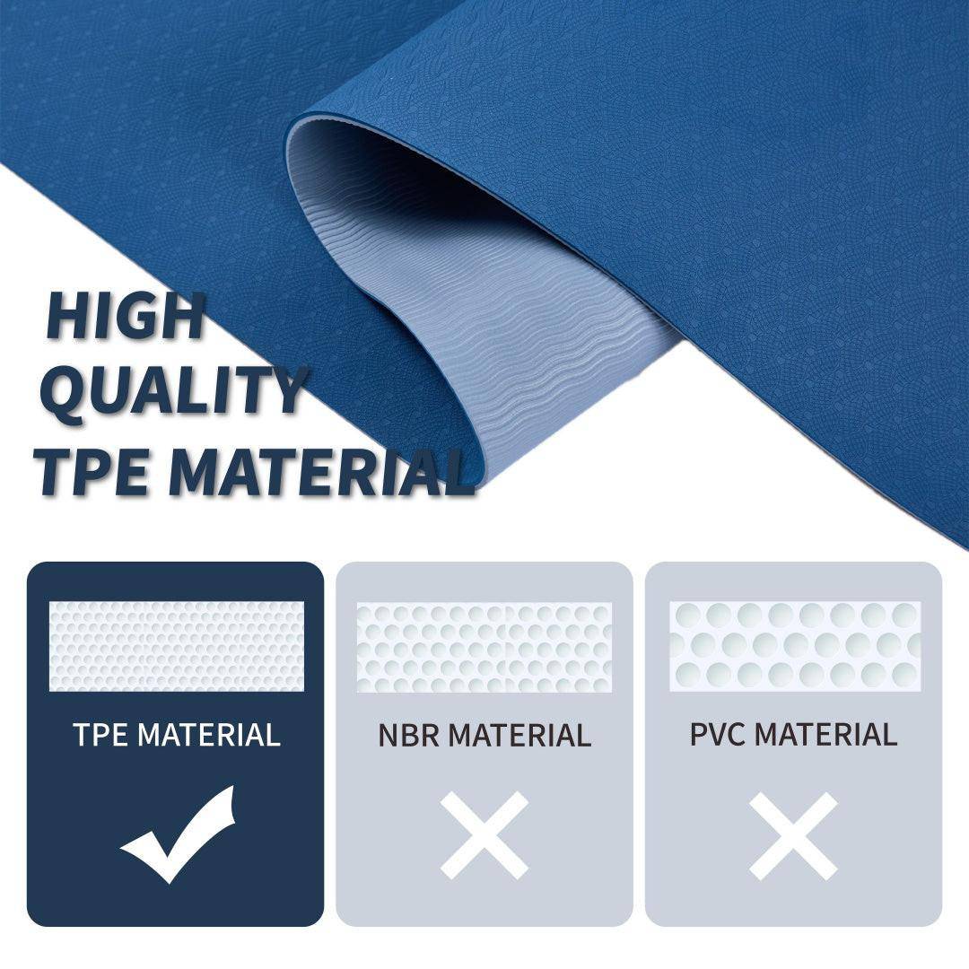 Yoga Mat, Exercise Yoga Mat With Non - Slip Design, Professional TPE Exericise Mat, 72X 24 Multi - Purpose Workout Mat For Women, Pilates Fitness And Floor Exercises - NashPull